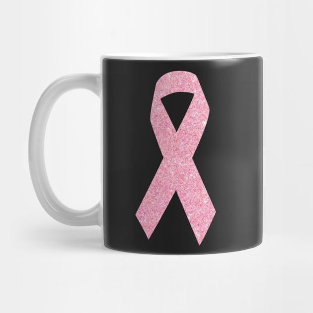 Pink Faux Glitter Awareness Ribbon by Felicity-K